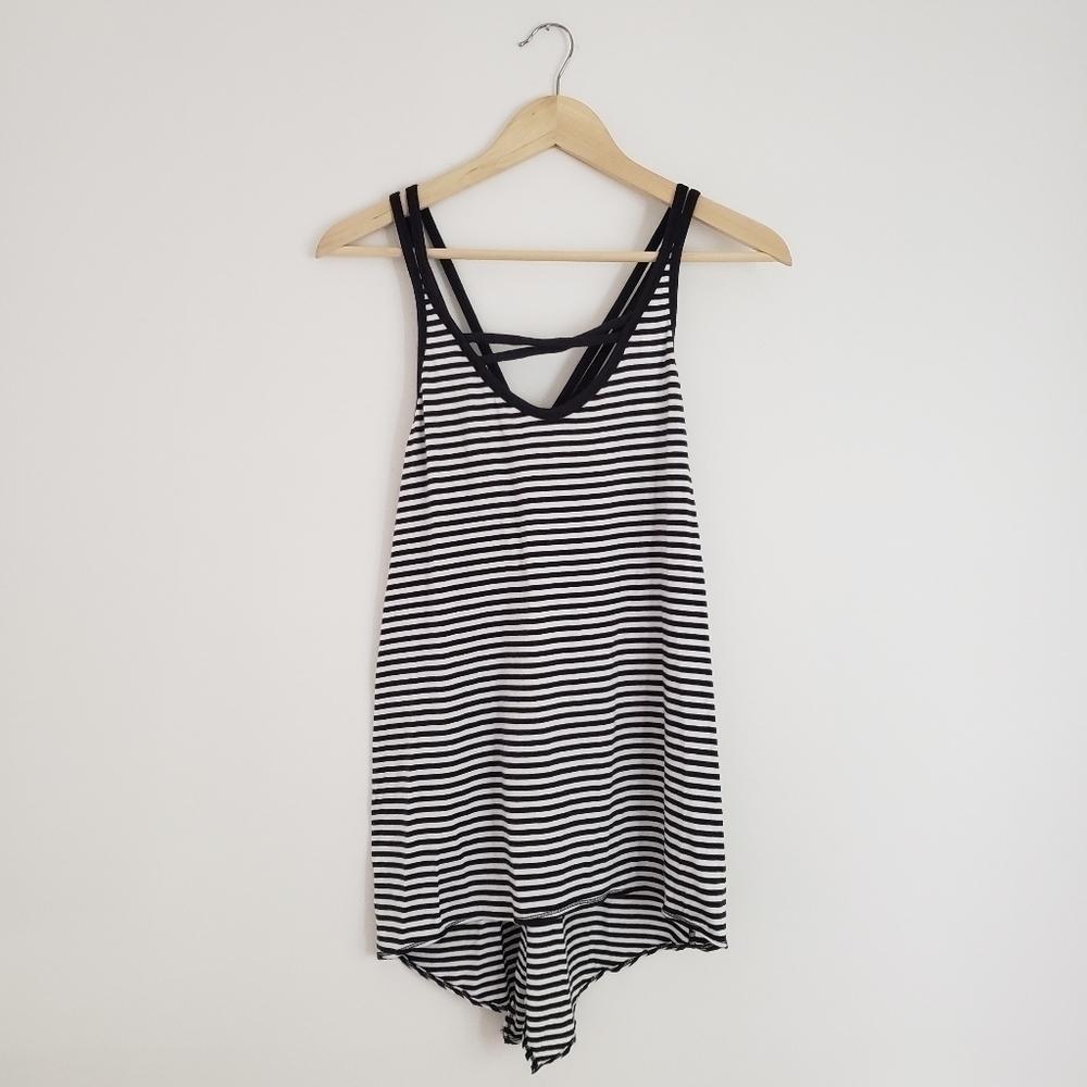NWT Calia Striped Front Strap Top